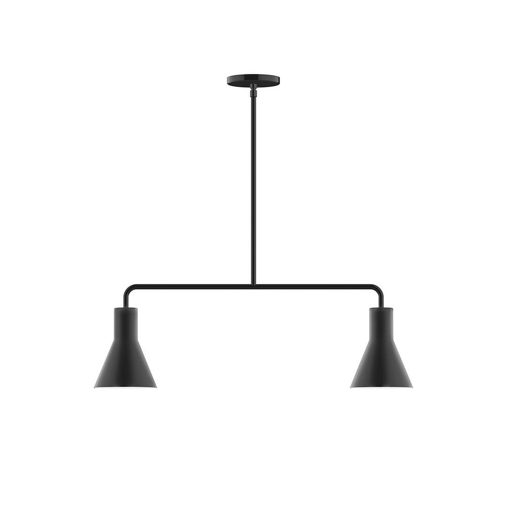 2-Light Axis Linear LED Pendant, Black