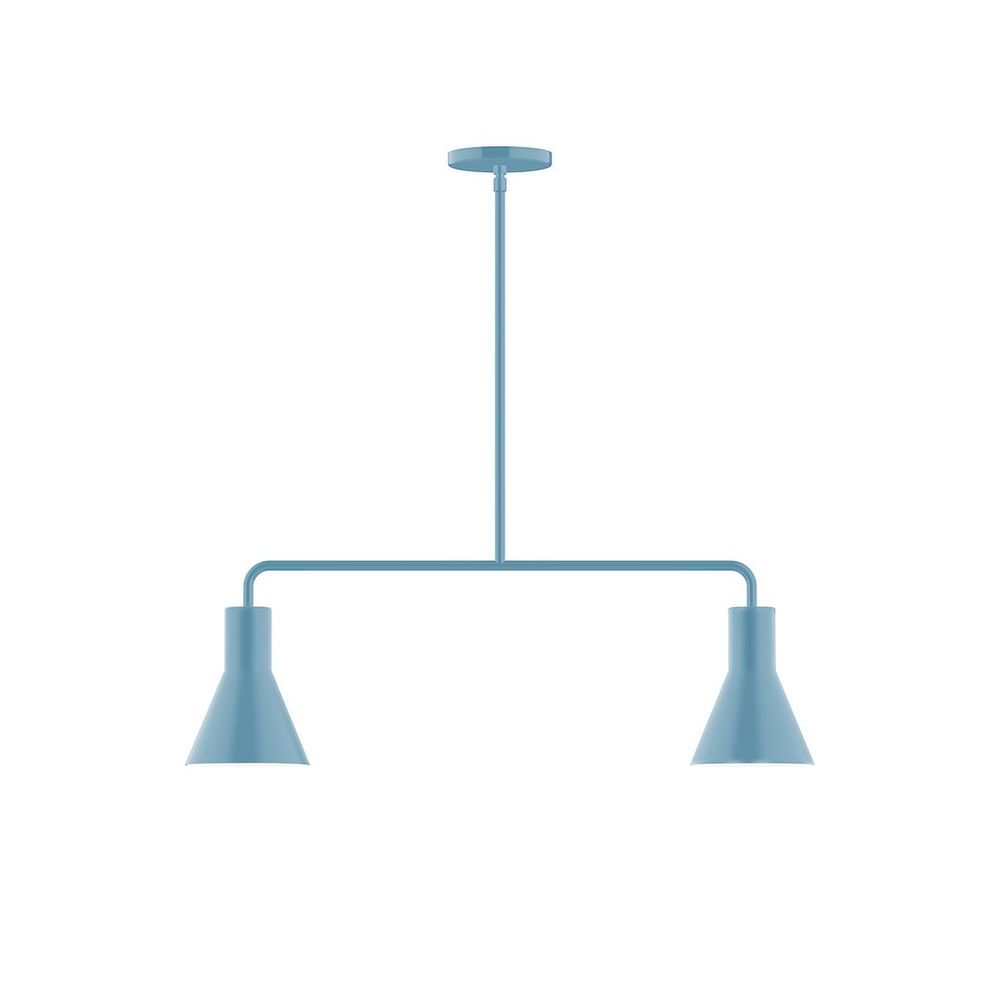 2-Light Axis Linear LED Pendant, Light Blue