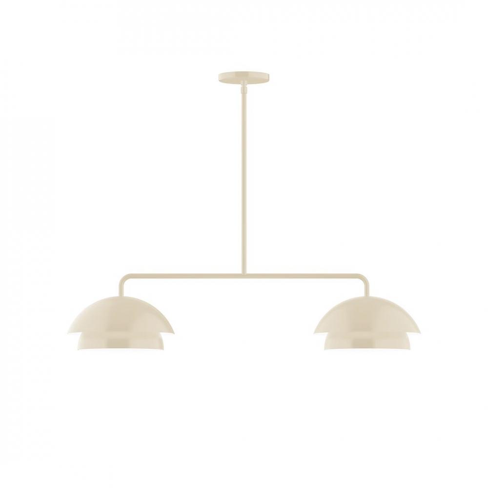 2-Light Axis LED Linear Pendant, Cream