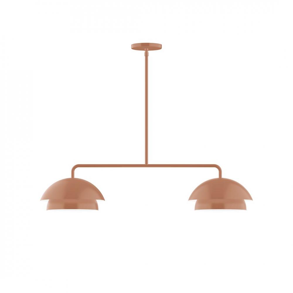 2-Light Axis Linear LED Pendant, Terracotta