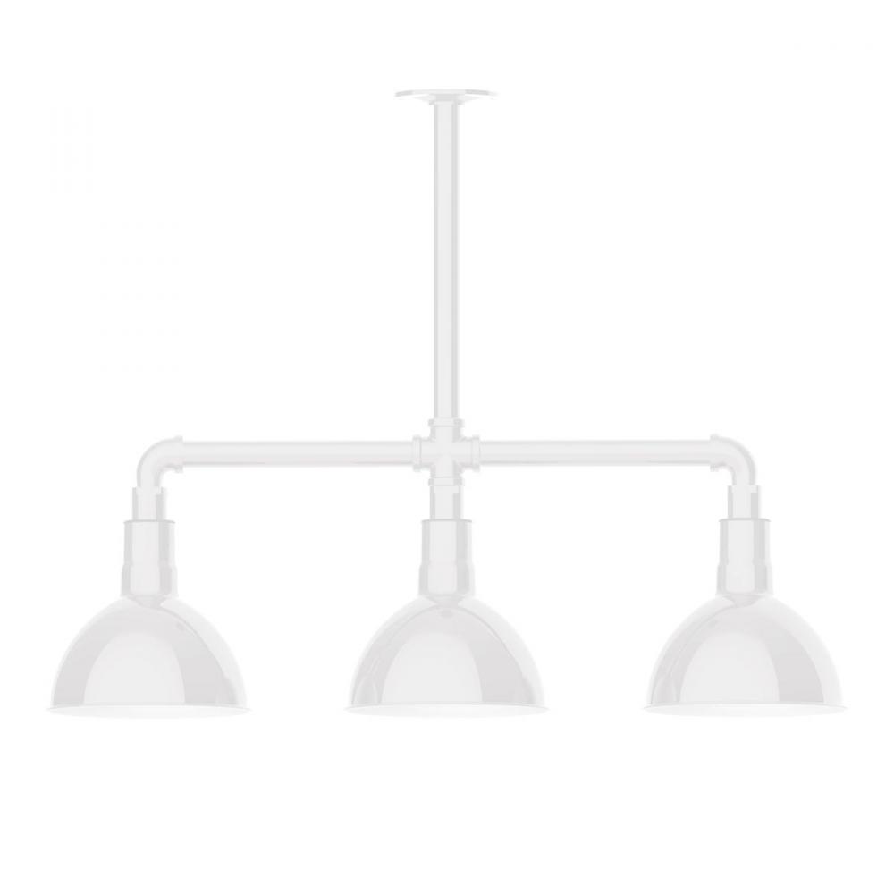 Deep Bowl 8" 3-light Stem Hung Pendant Light