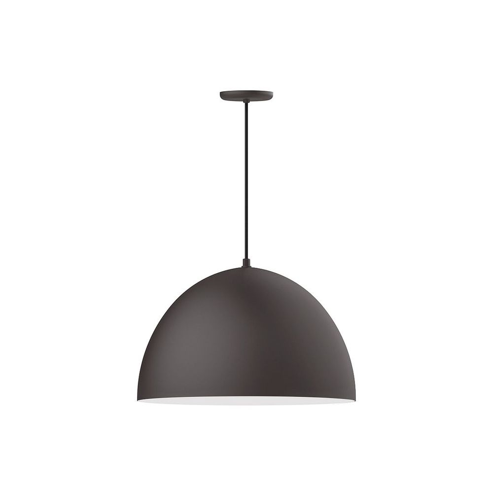 22" XL Choices Deep Dome Shade, medium base, gray solid fabric cord with canopy, Bronze Matte