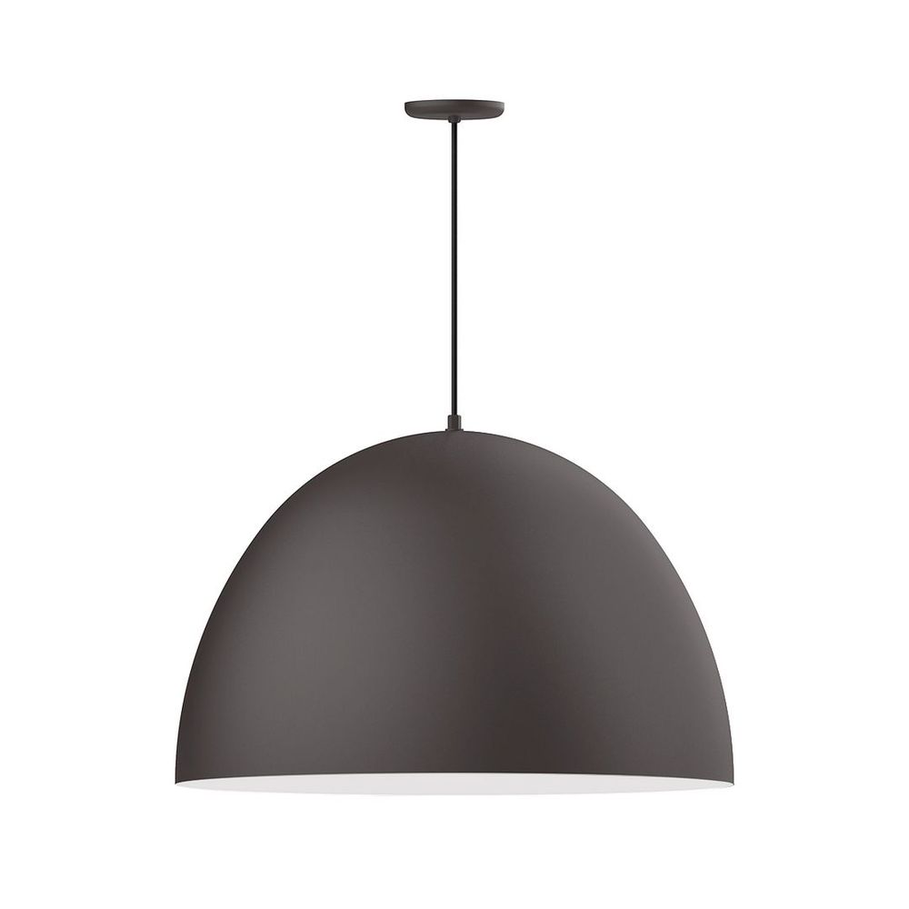 30" XL Choices Deep Dome Shade, medium base, black solid fabric cord with canopy, Bronze Matte