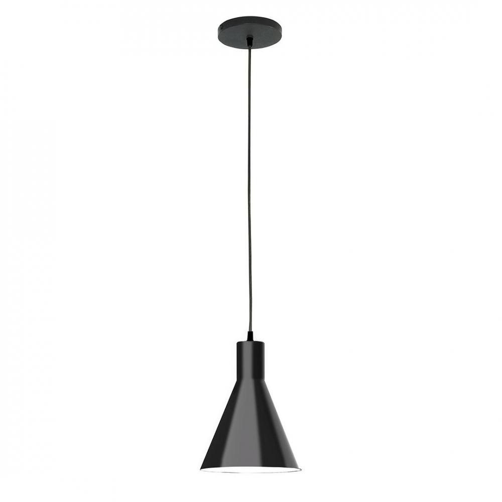 8" J-Series shade, black cord with canopy, Black