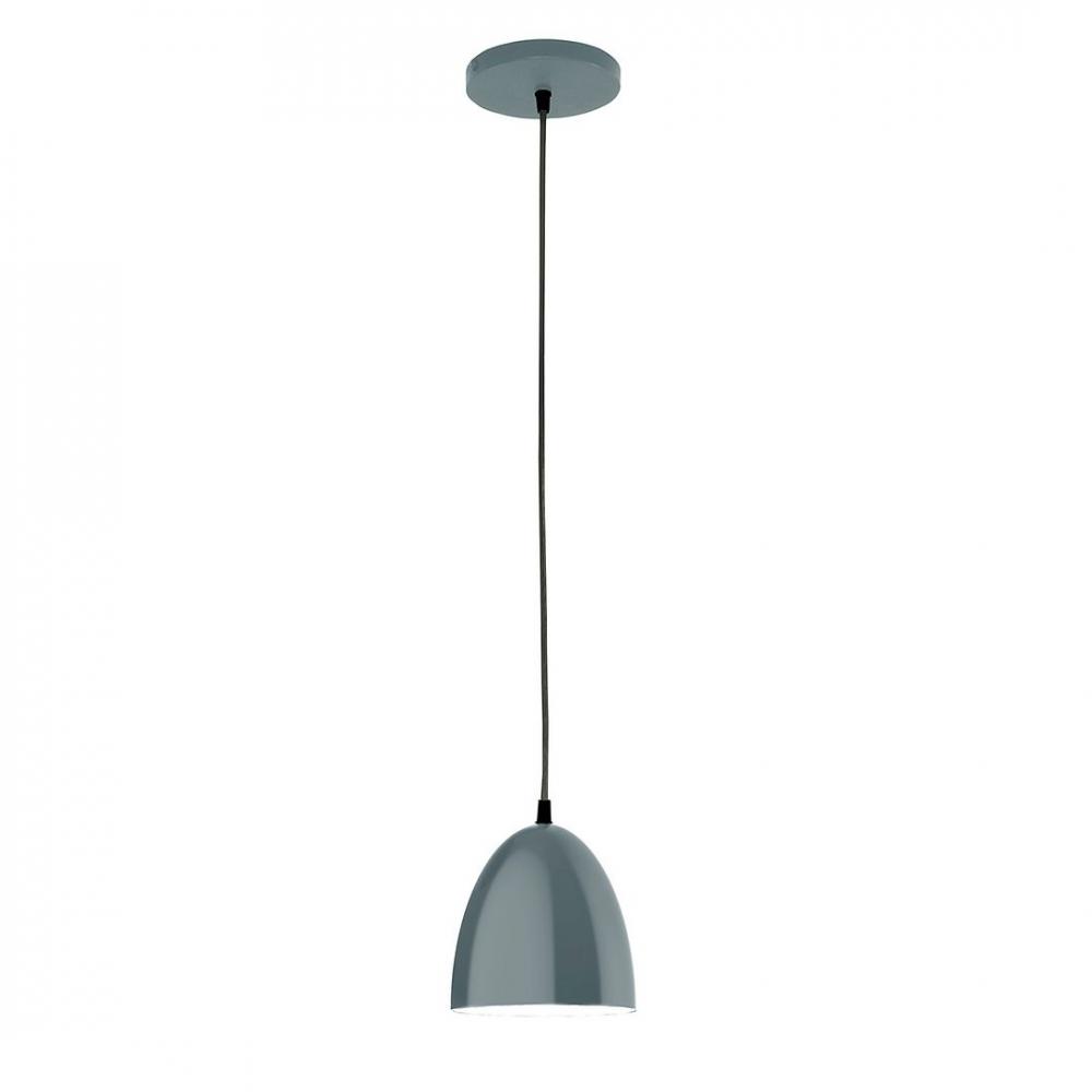 6" J-Series shade, white cord with canopy, Slate Gray