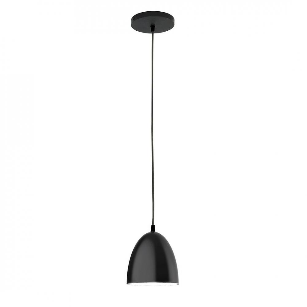 6" J-Series shade, black cord with canopy, Black