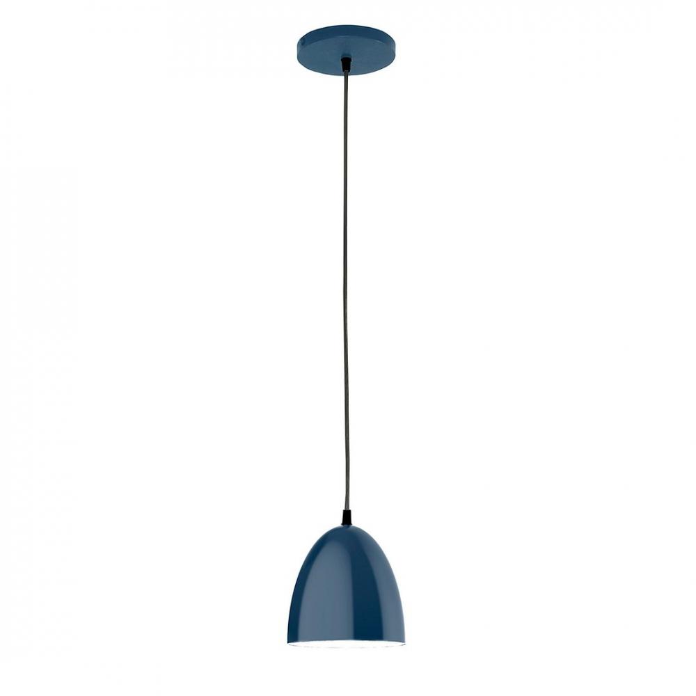 6" J-Series shade, black cord with canopy, Navy