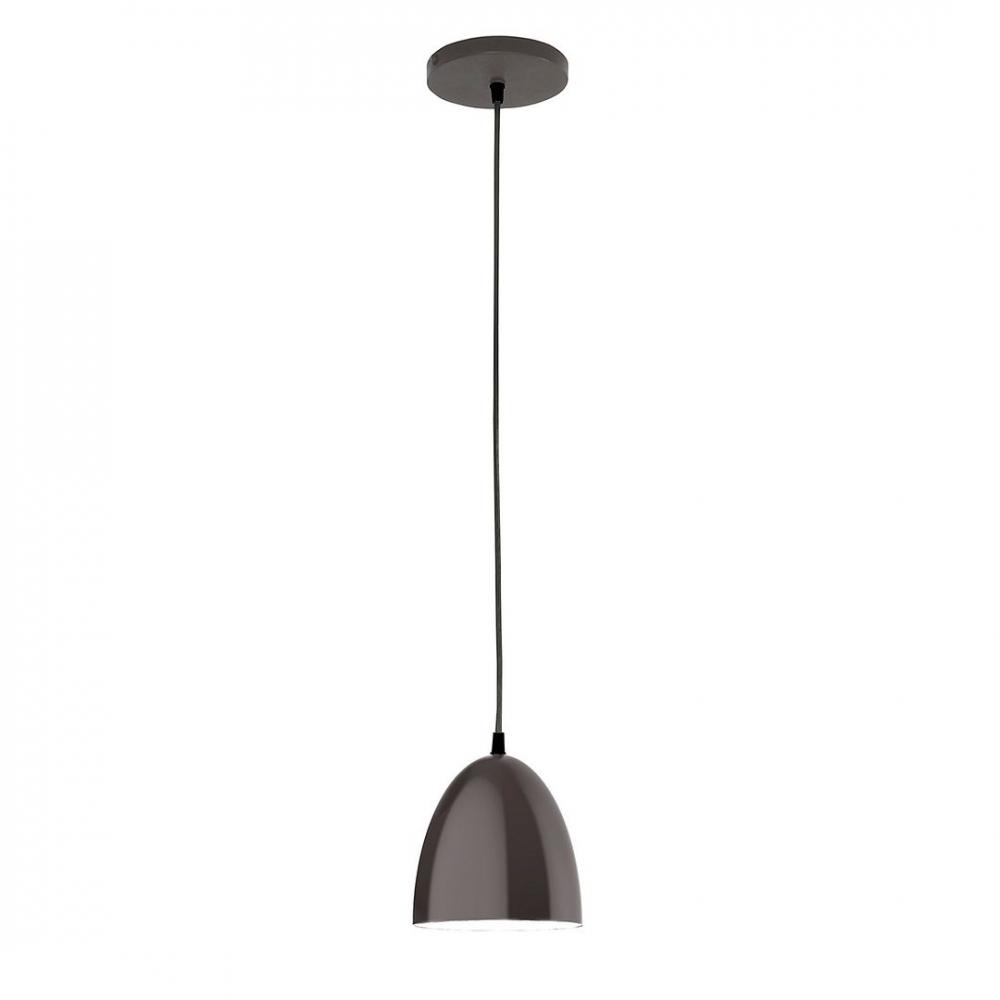 6" J-Series shade, black cord with canopy, Architectural Bronze