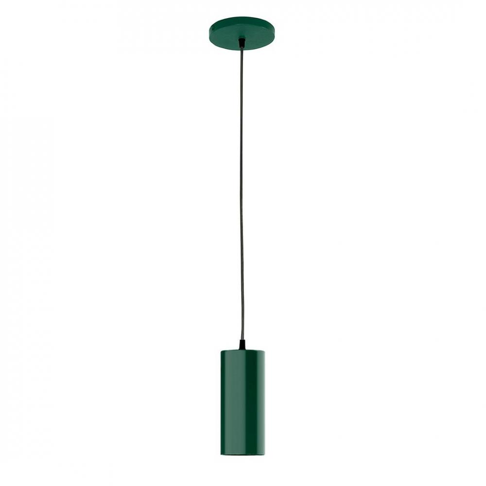 3.5" J-Series shade, black cord with canopy, Forest Green