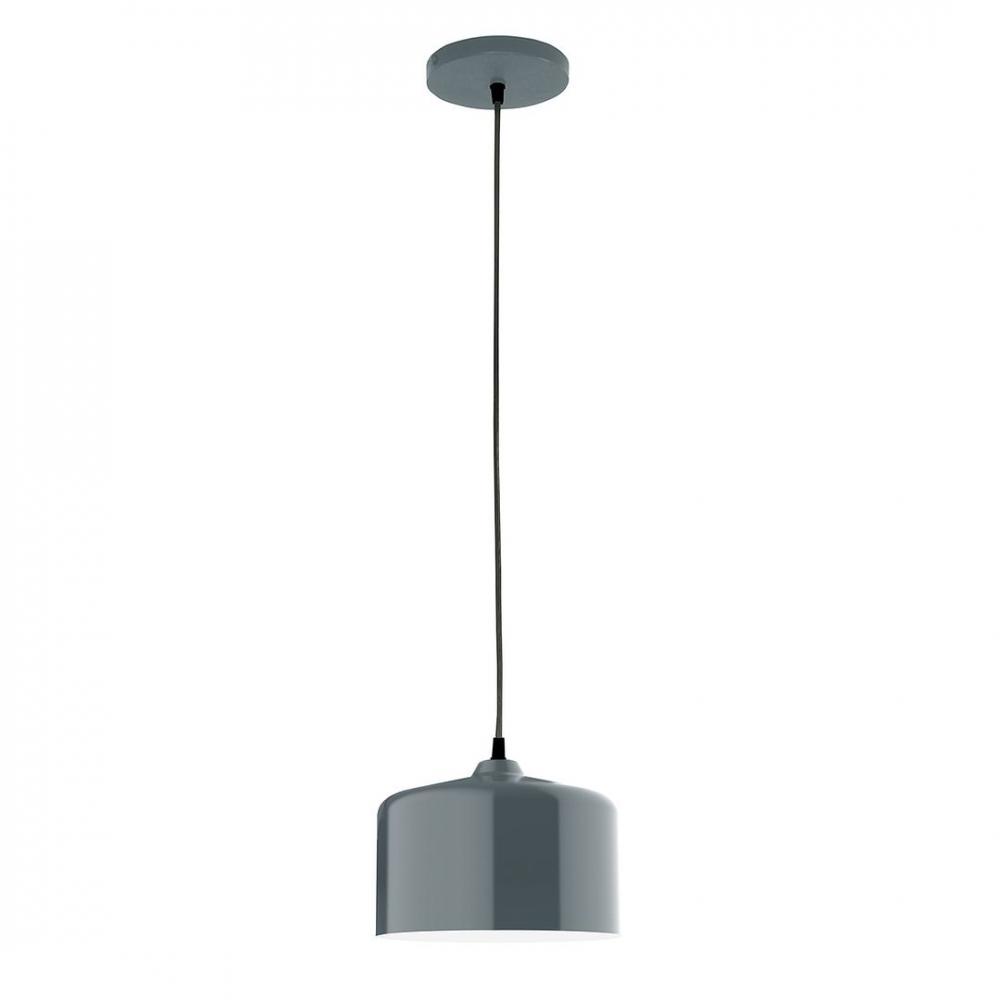 8.5" J-Series shade, white cord with canopy, Slate Gray