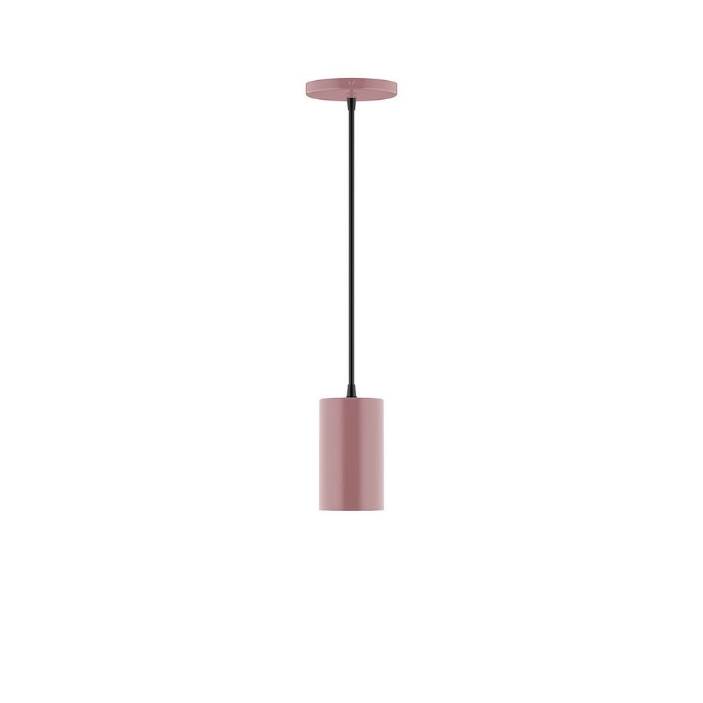 3.5" x 6" Axis Mini Cylinder LED Pendant, white cord with canopy, Mauve