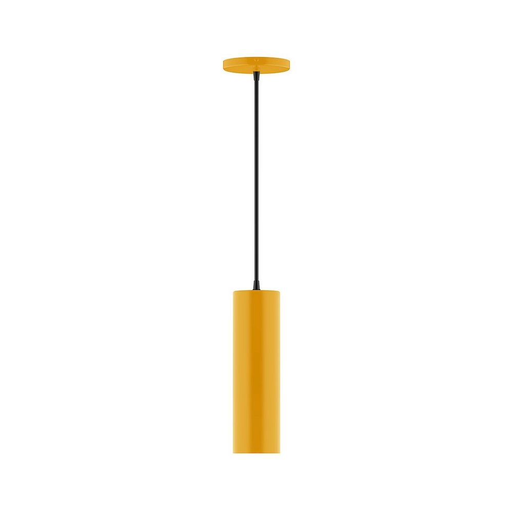 3.5" x 12" Axis Mini Cylinder LED Pendant, white cord with canopy, Bright Yellow