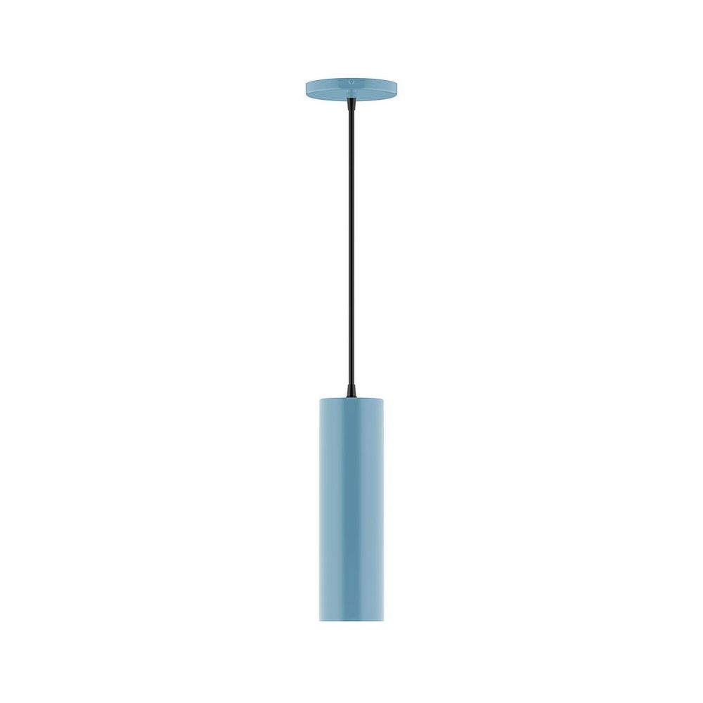 3.5" x 12" Axis Mini Cylinder LED Pendant, white cord with canopy, Light Blue