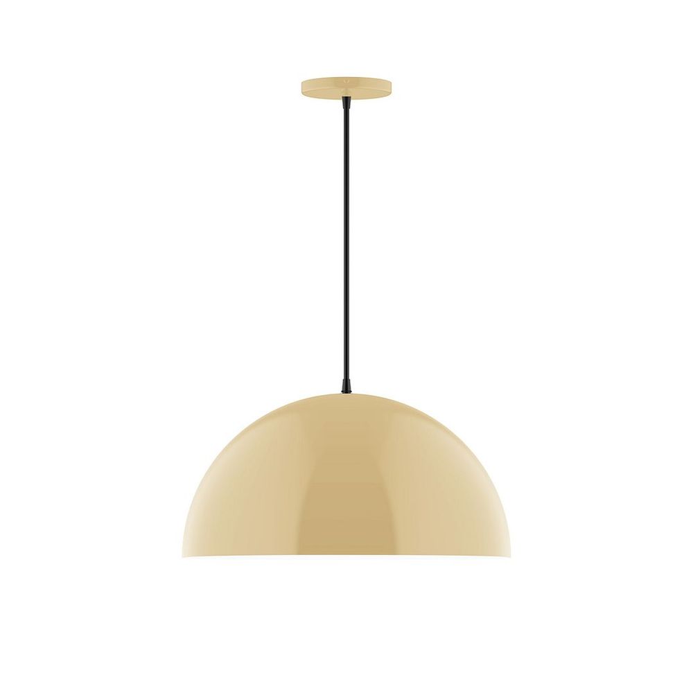 18" Axis Dome LED Pendant, ivory fabric cord with canopy, Ivory