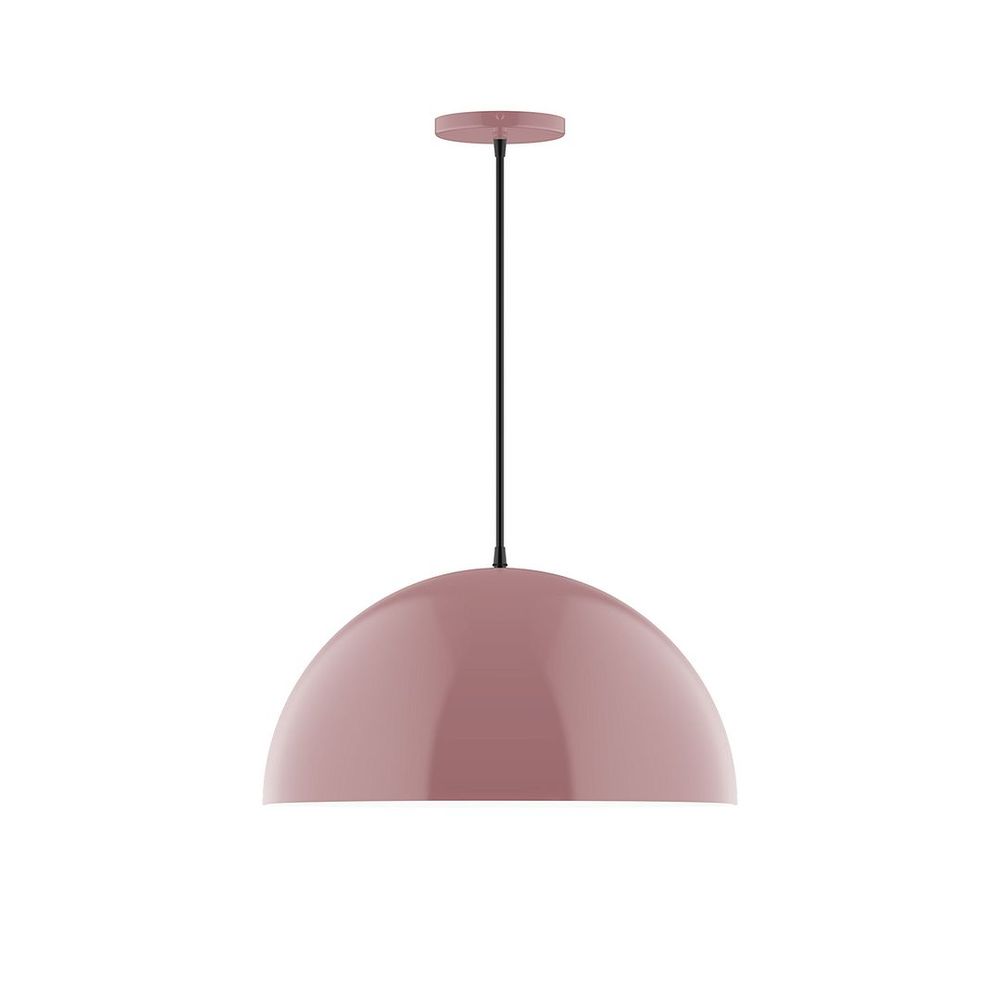 18" Axis Dome LED Pendant, gray fabric cord with canopy, Mauve