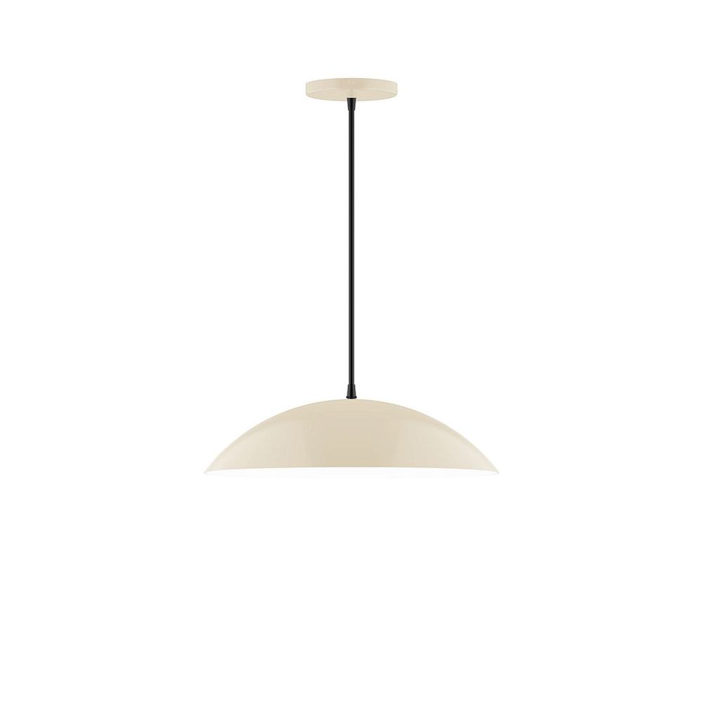 16" Axis Half Dome LED Pendant, white cord with canopy, Cream