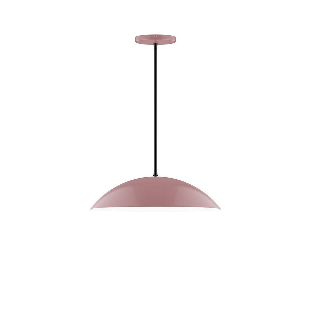 16" Axis Half Dome LED Pendant, white cord with canopy, Mauve