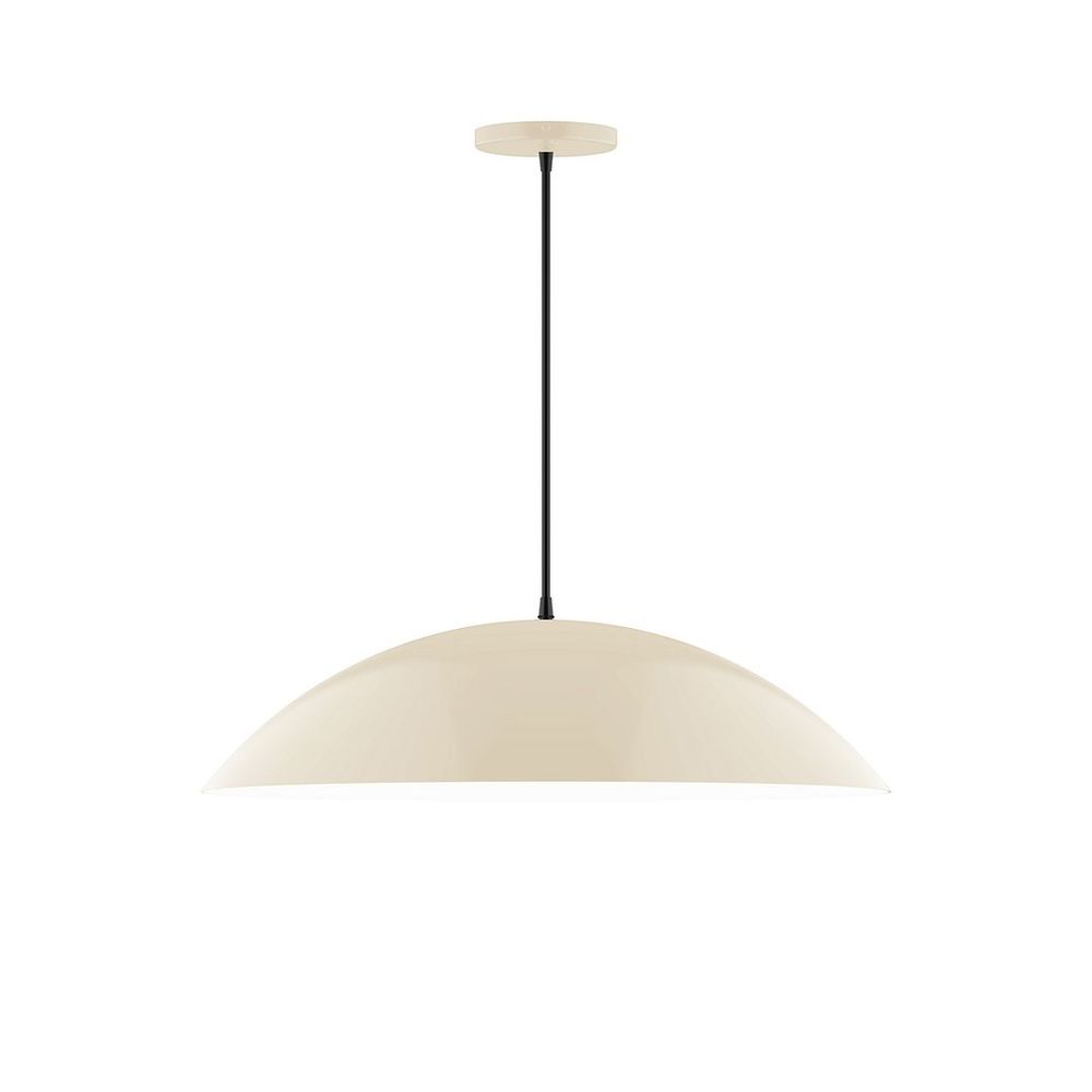 24" Axis Half Dome LED Pendant, white cord with canopy, Cream