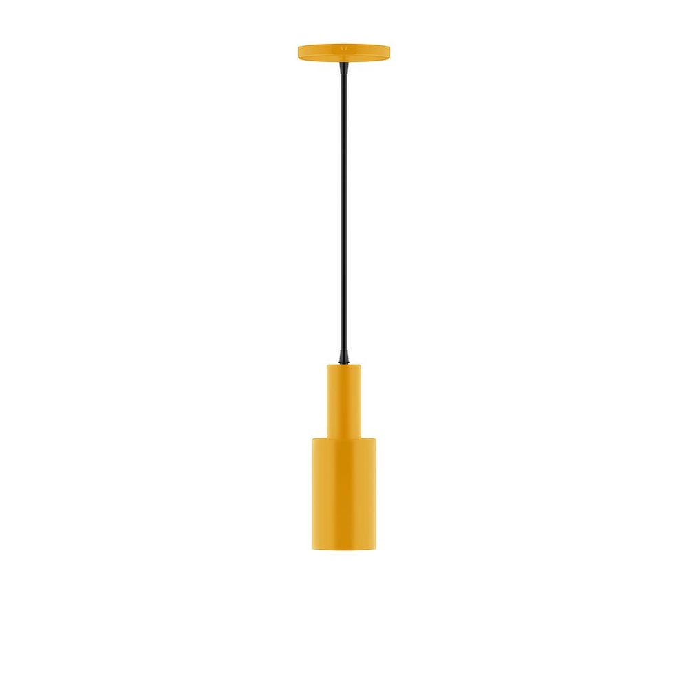 3.5" Stack Mini Cylinder LED Pendant, white cord with canopy, Bright Yellow