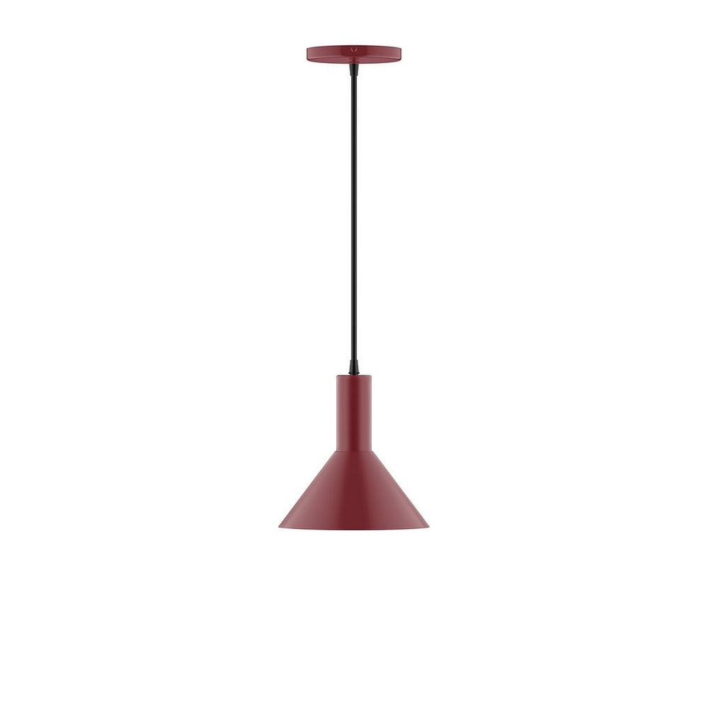 8" Stack Mini Cone LED Pendant, Barn Red