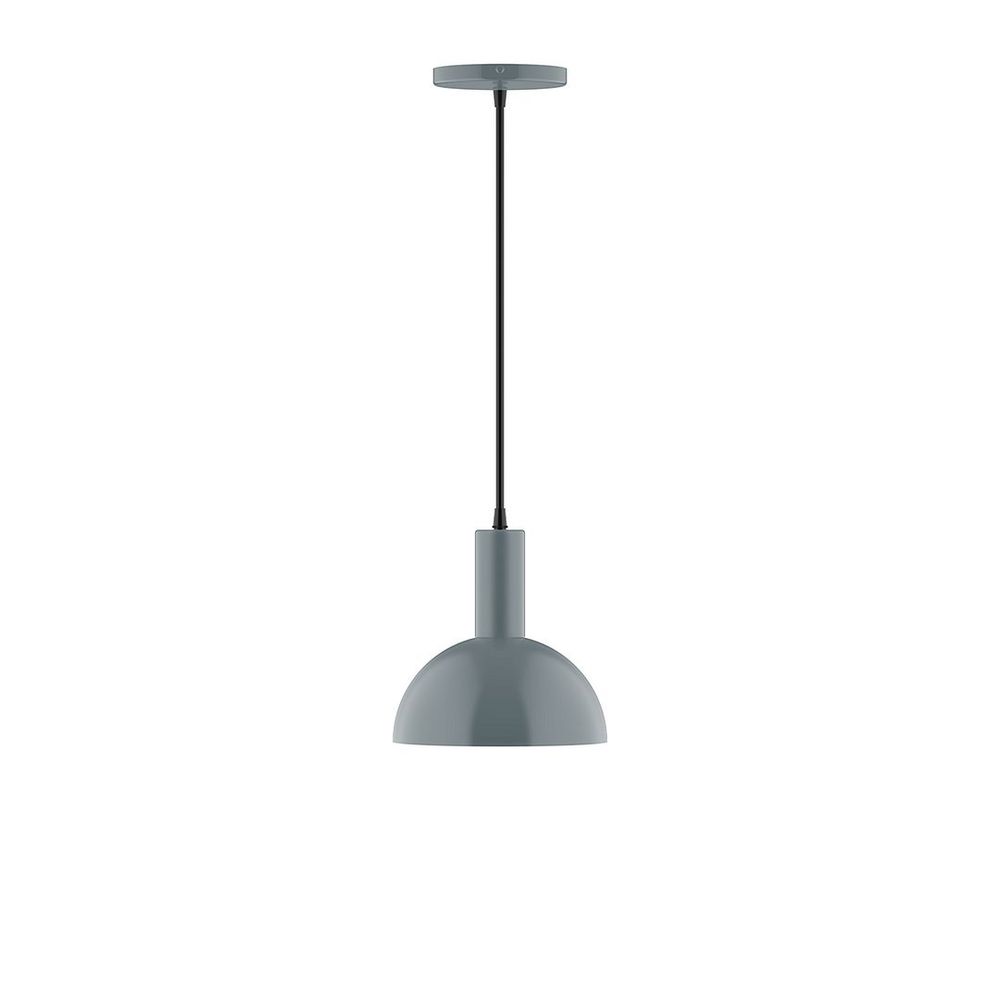 8" Stack Mini Dome LED Pendant, Slate Gray