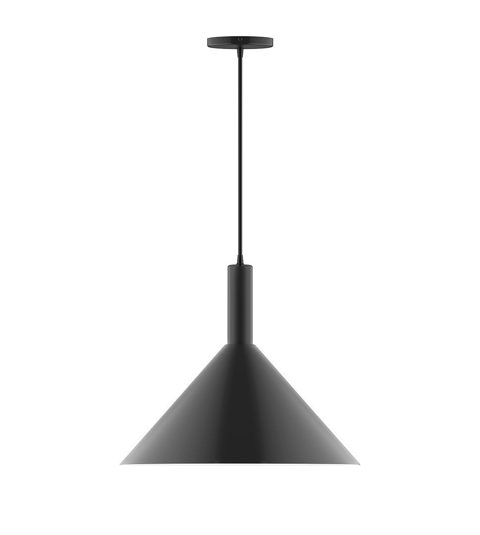 18" Stack Cone LED Pendant, Black