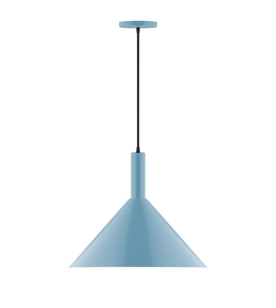 18" Stack Cone LED Pendant, Light Blue