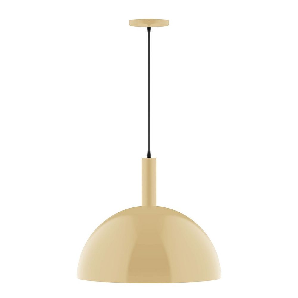 18" Stack Dome LED Pendant, ivory fabric cord with canopy, Ivory