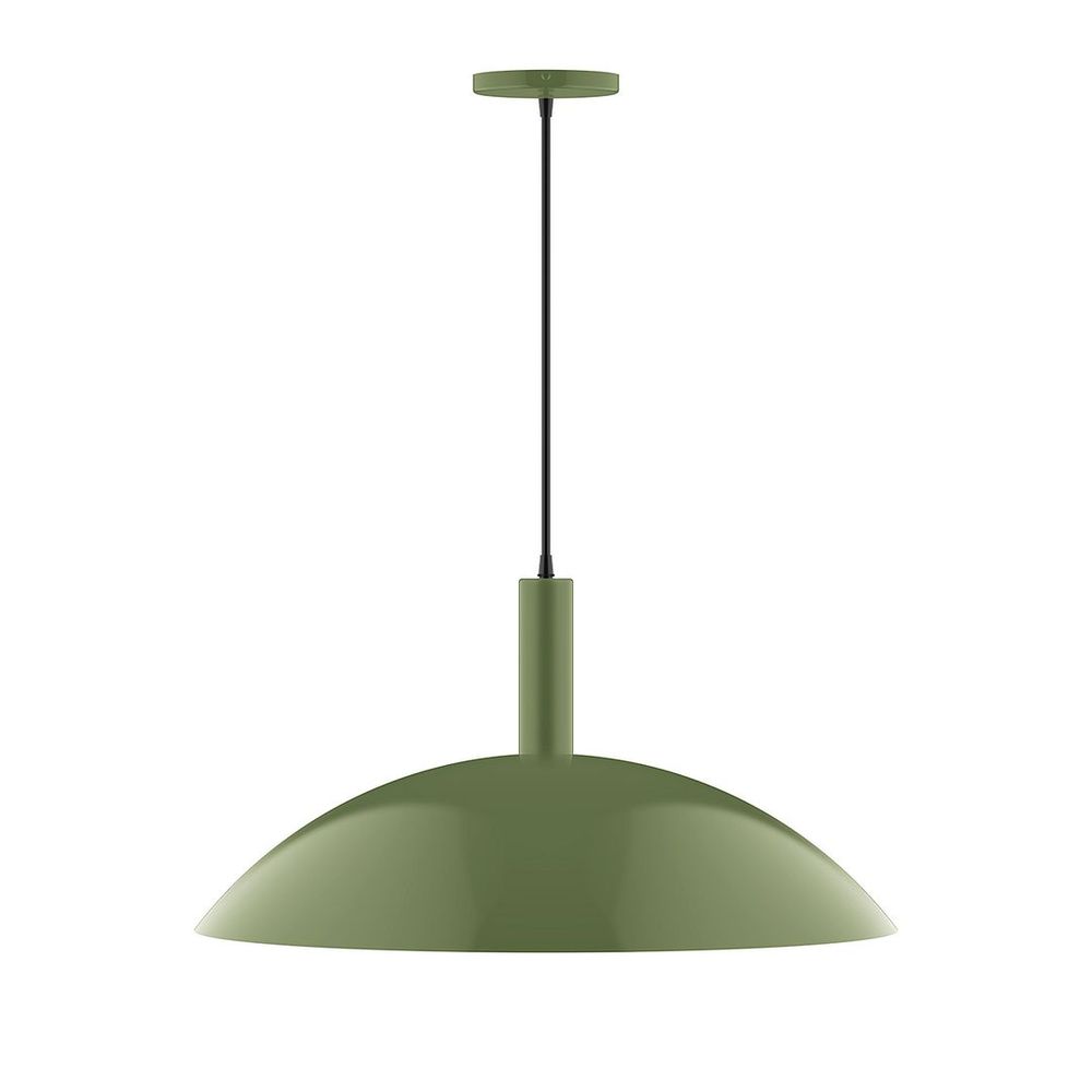 24" Stack Half Dome LED Pendant, Fern Green