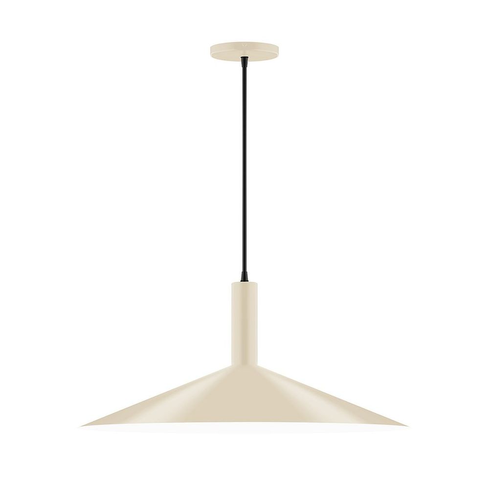 24" Stack Shallow Cone LED Pendant, Cream