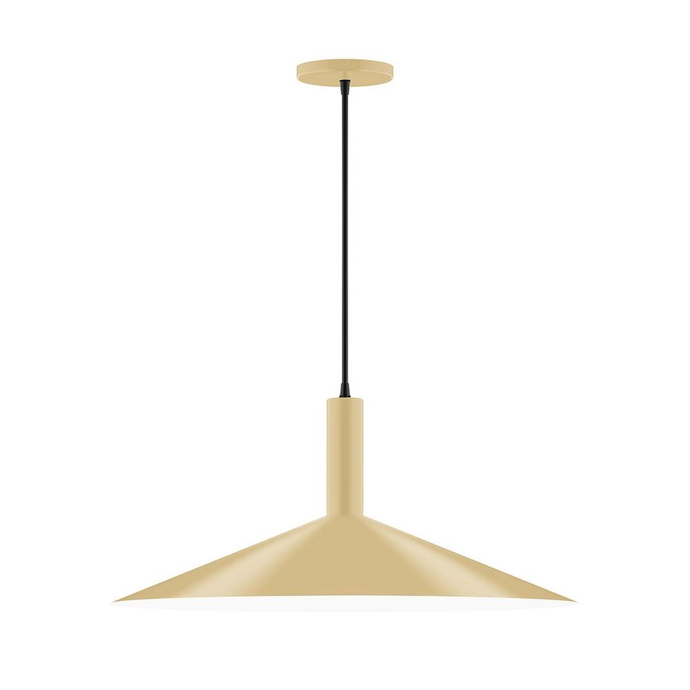 24" Stack Shallow Cone LED Pendant, Ivory