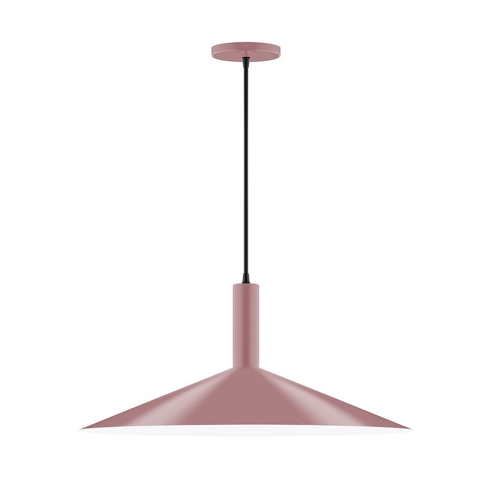 24" Stack Shallow Cone LED Pendant, white cord with canopy, Mauve