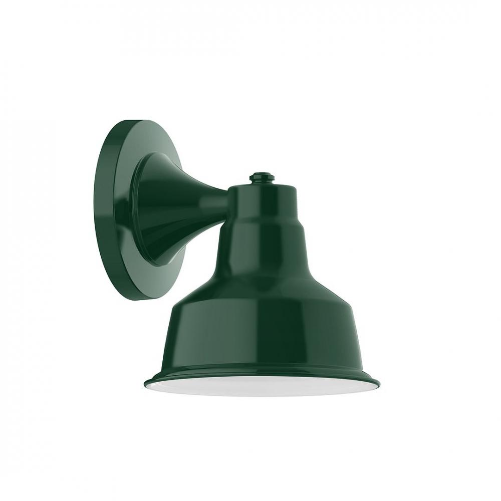 8" Warehouse shade, wall mount sconce, Forest Green