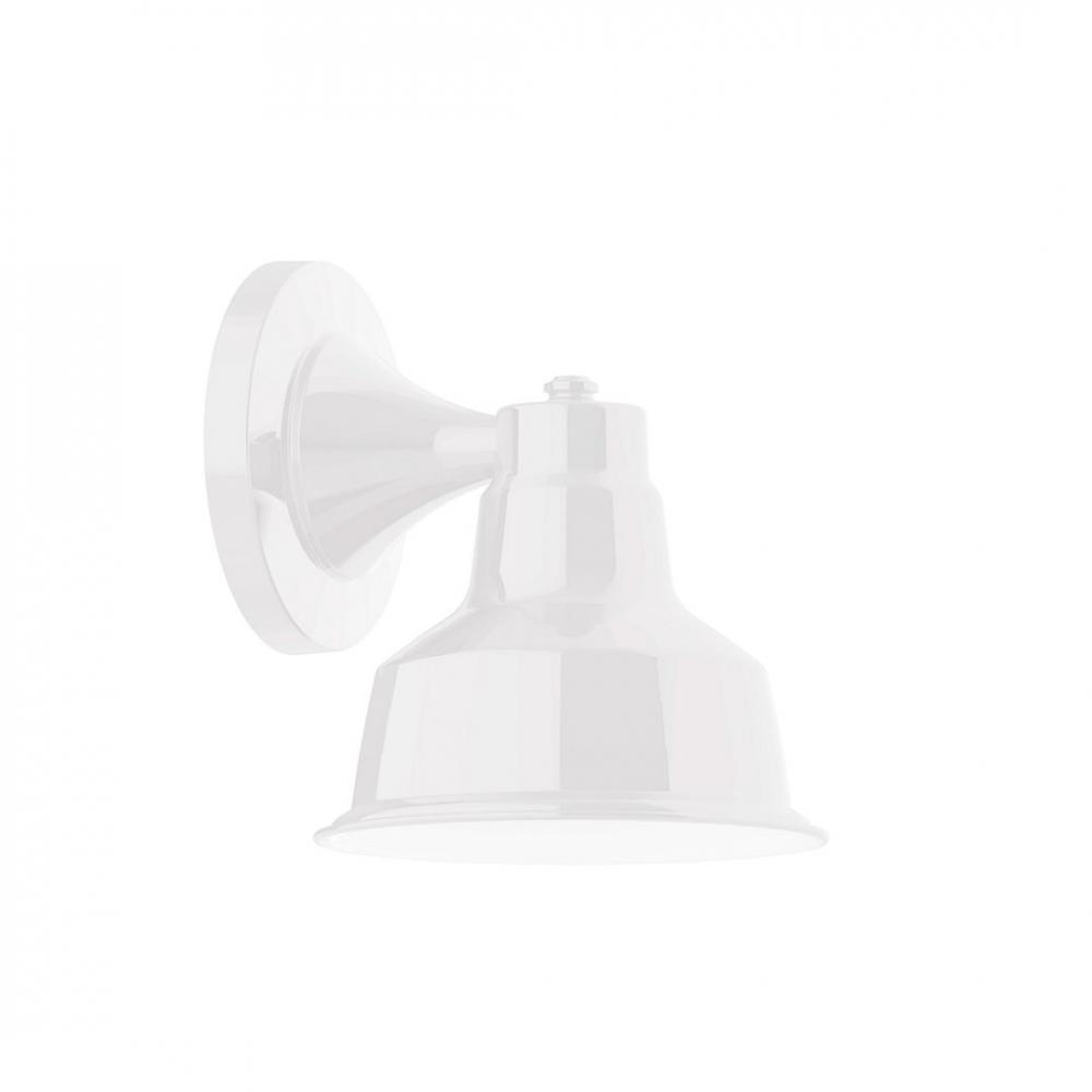 8" Warehouse shade, wall mount sconce, White