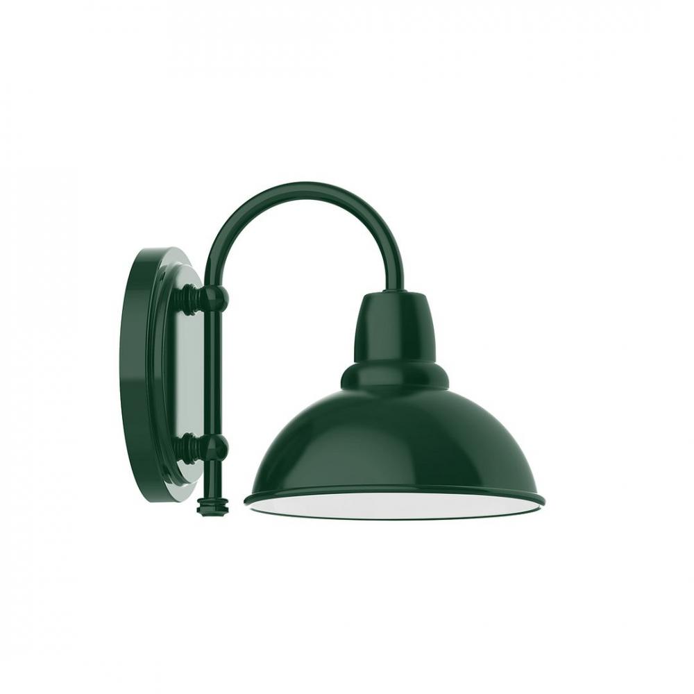 8" Cafe shade, wall mount sconce, Forest Green