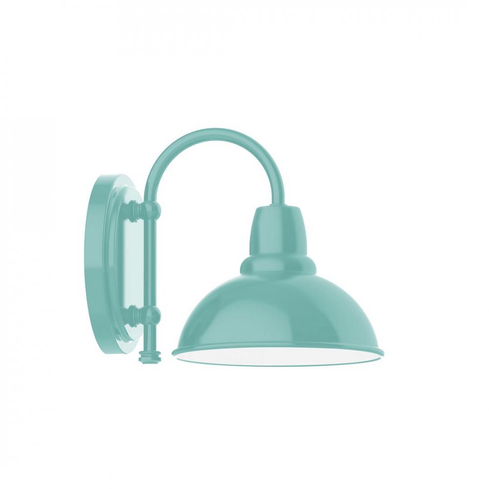 8" Cafe shade, wall mount sconce, Sea Green