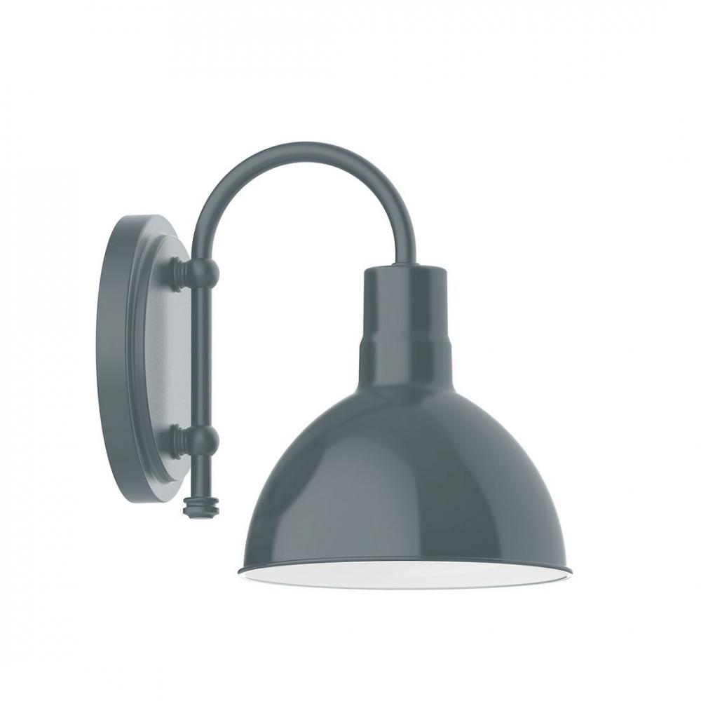 8" Deep Bowl shade, wall mount sconce, Slate Gray