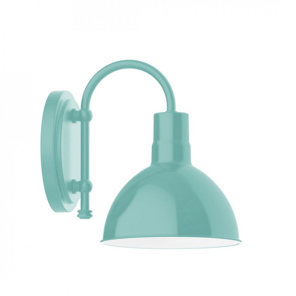 8" Deep Bowl shade, wall mount sconce, Sea Green