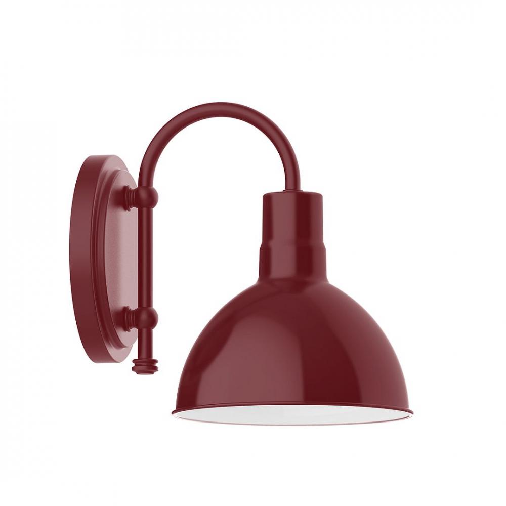 8" Deep Bowl shade, wall mount sconce, Barn Red