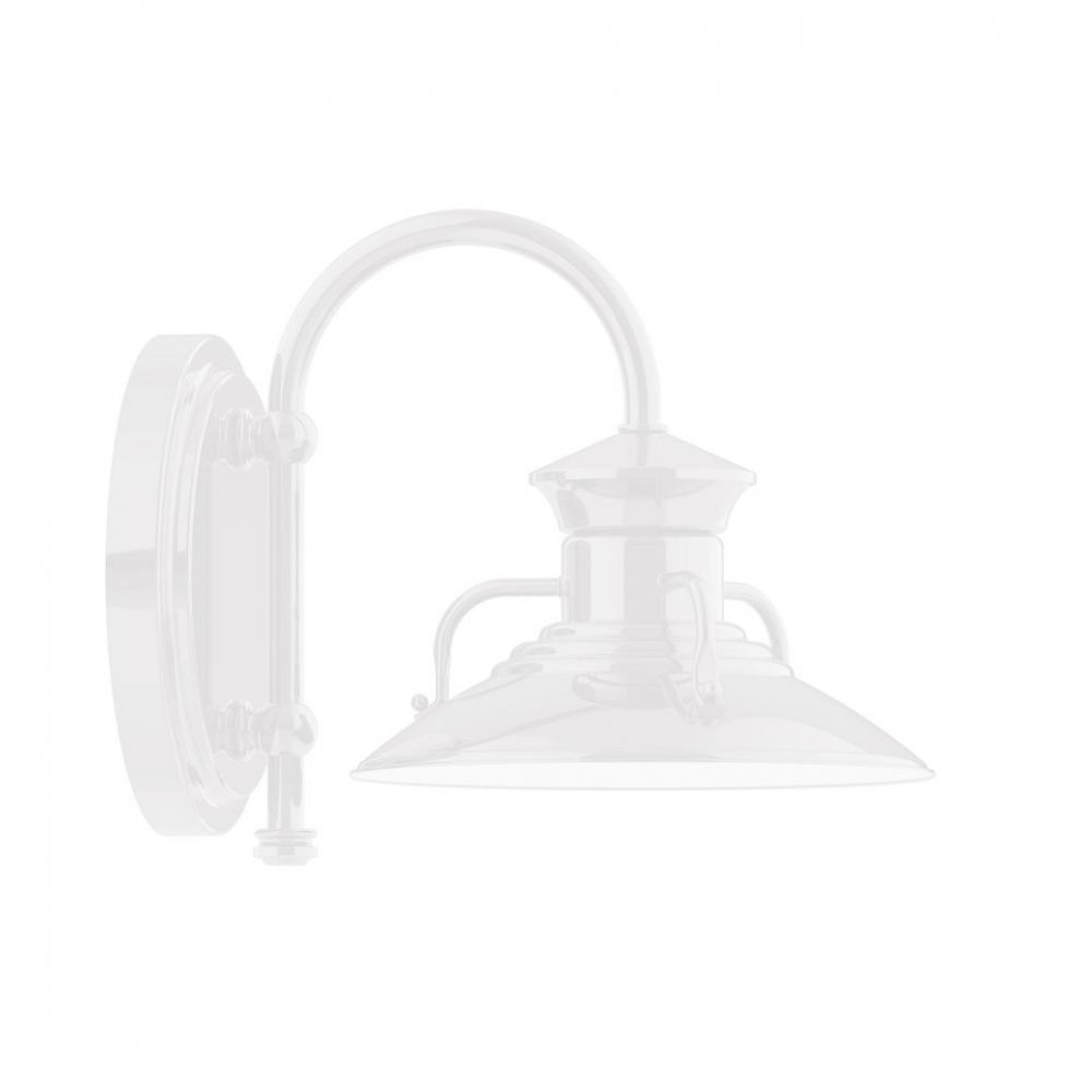 8" Homestead shade, wall mount sconce, White