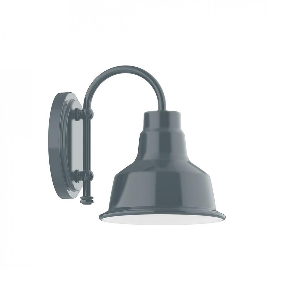 8" Warehouse shade, wall mount sconce, Slate Gray