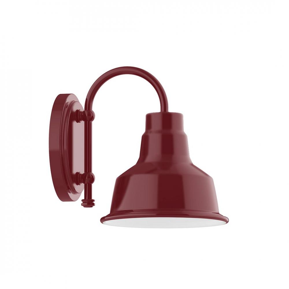 8" Warehouse shade, wall mount sconce, Barn Red