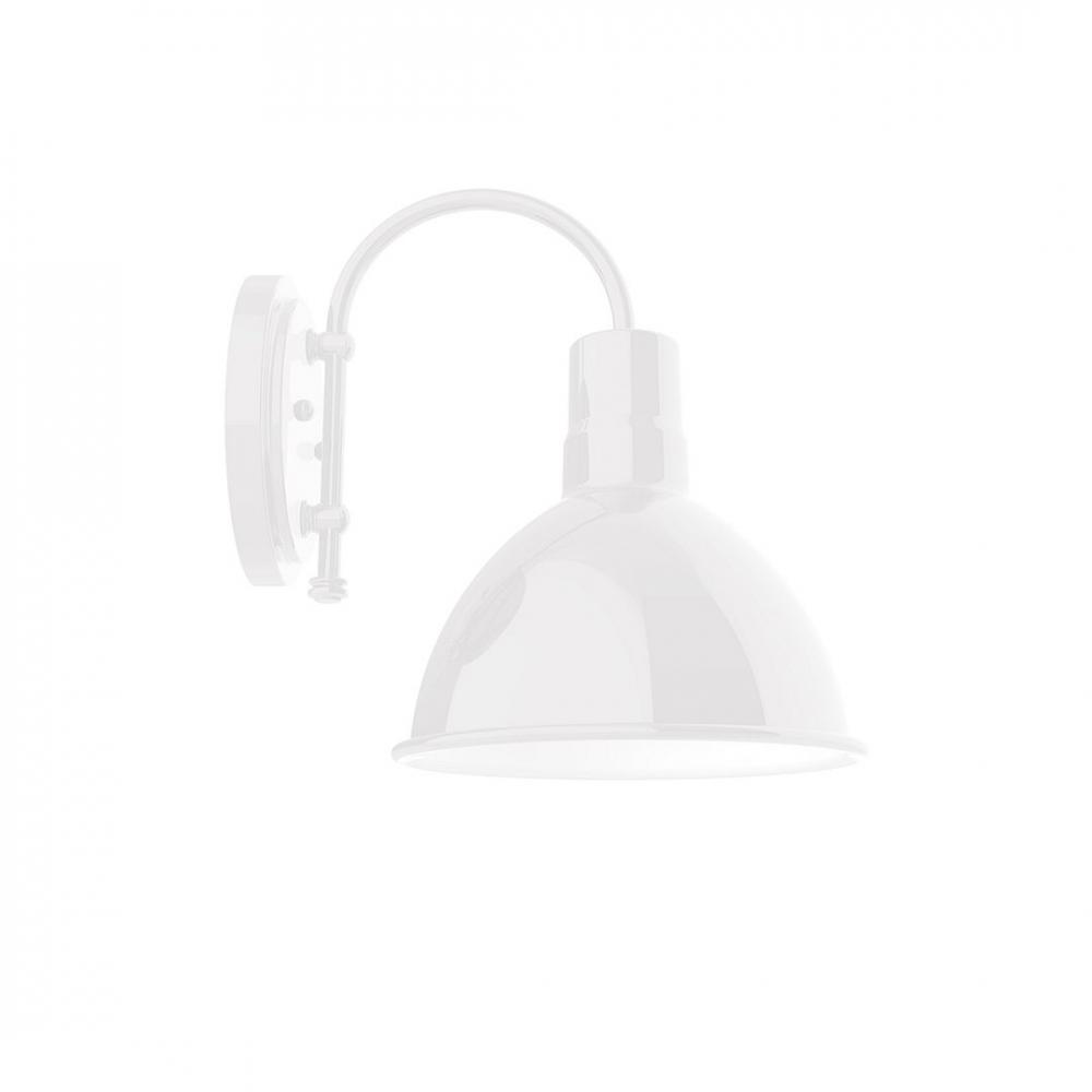 10" Deep Bowl shade, wall mount sconce, White