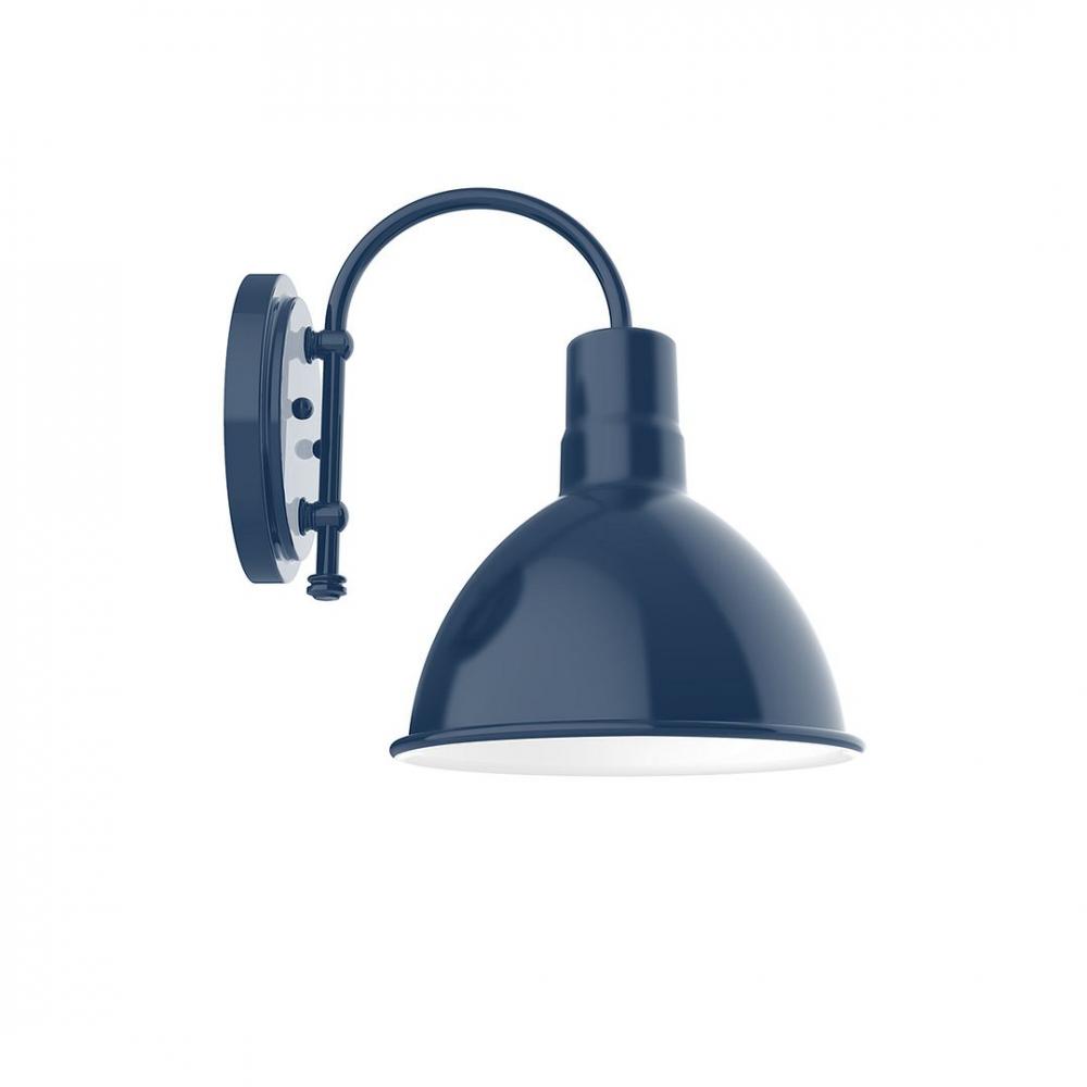 10" Deep Bowl shade wall mount sconce with wire grill, Navy