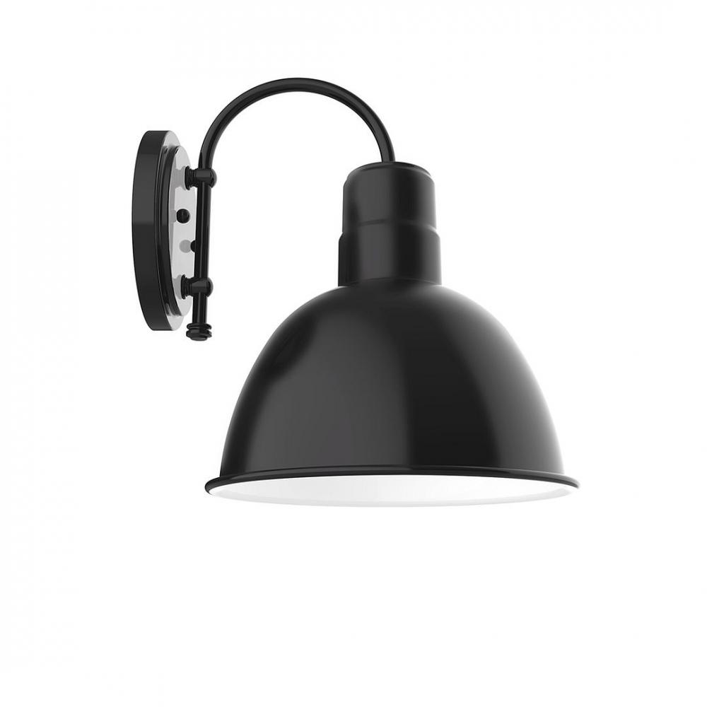 12" Deep Bowl shade, wall mount sconce, Black