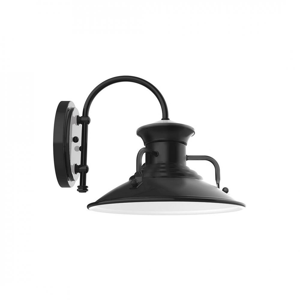 12" Homestead shade, wall mount sconce, Black