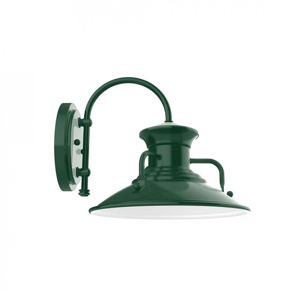 12" Homestead shade, wall mount sconce, Forest Green