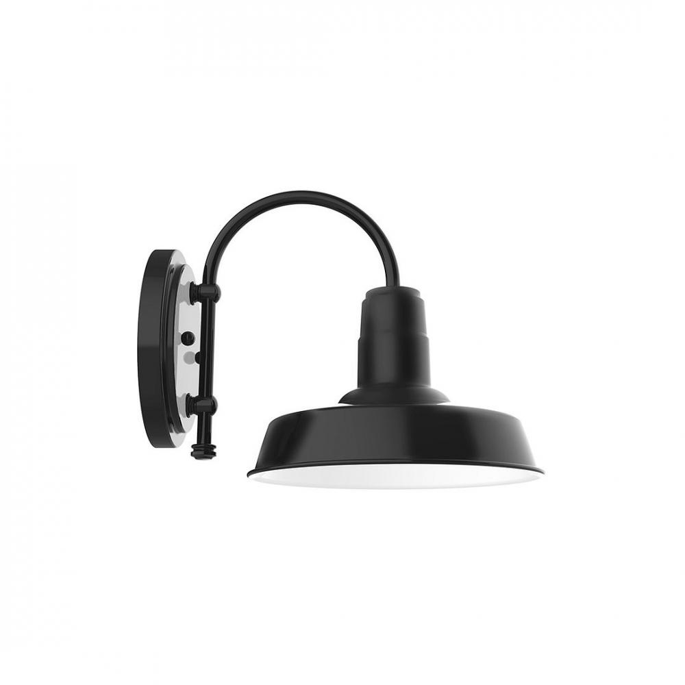 10" Warehouse shade, wall mount sconce, Black