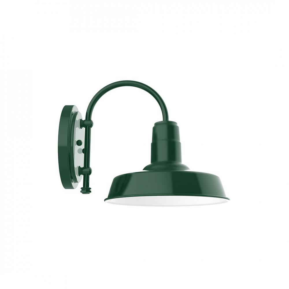 10" Warehouse shade, wall mount sconce, Forest Green