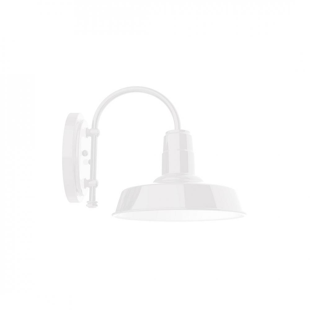 10" Warehouse shade, wall mount sconce, White